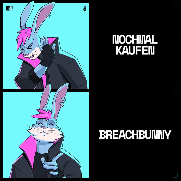 Drake Pose, Hase schaut weg vs. Hase fühlt sich bestätigt und freut sich